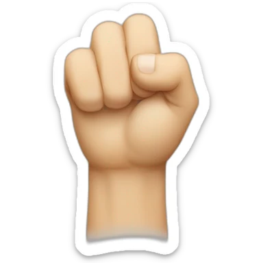 fist with thumb between index and middle finger sticker