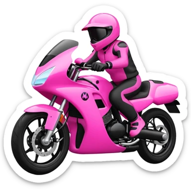moto sportiva con scritta nera e solo avanti rosa fluorescente  sticker