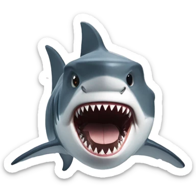 shark with a dog filter sticker