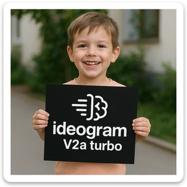 make image of a child holding a poster of this image sticker