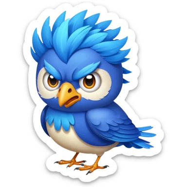 BLUE BIRD ANGRY  sticker