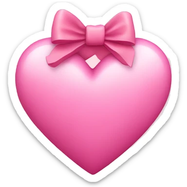 pink heart with bow sticker
