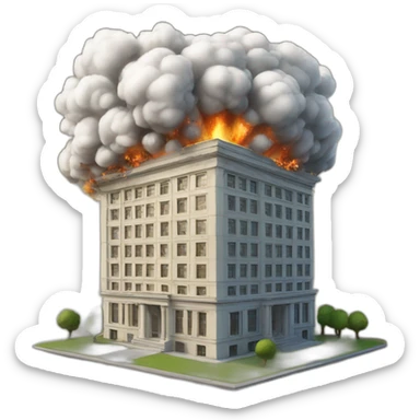 A building that is exploding Entirely  sticker