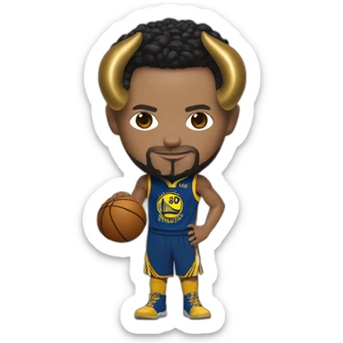 Steph curry in Loki costume with horns marvel detail sticker