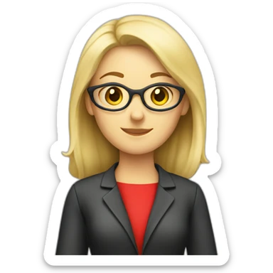 Blond teacher holding a Spanish flag  sticker