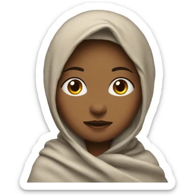 Girl with blanket on head sticker