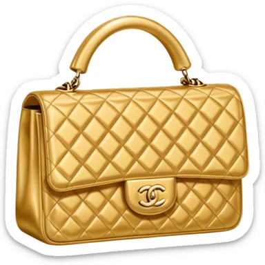 chanel gold color bag sticker