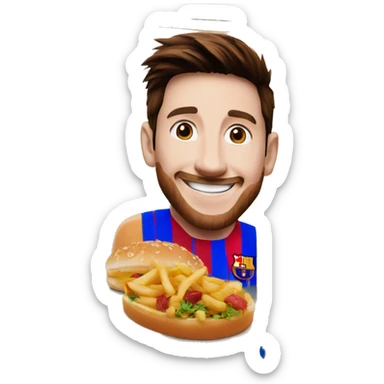 Happy meal box with an messi picture on it sticker