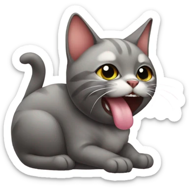 cat licking its balls sticker