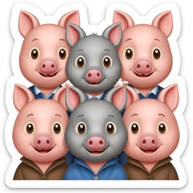 three little pigs and big bad wolf sticker