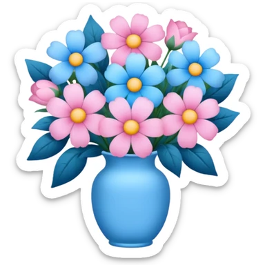 Pink and blue flower bouquet  sticker