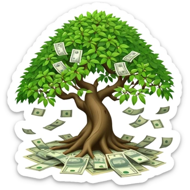 Bonzai with banknotes sticker