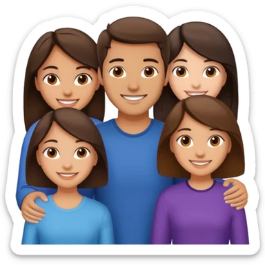 Throuple 2 girls 1 guy brunettes  sticker