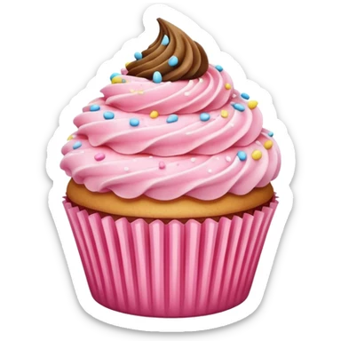 Cupcake with pink icing sticker