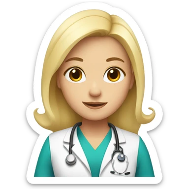 girl with blonde hair in doctors uniform sticker