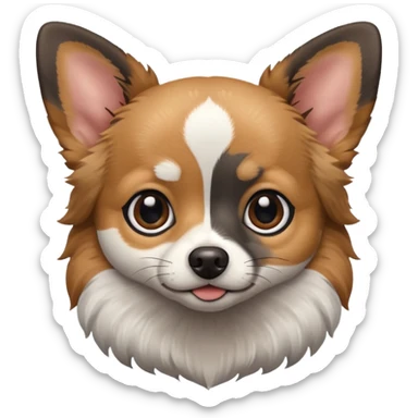 Chihuahua mix with grey, brown, and black fur sticker