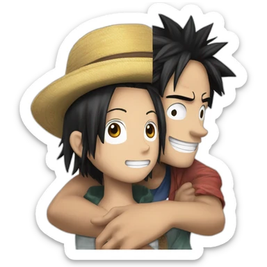 Luffy qui embrasse boa hancock sticker
