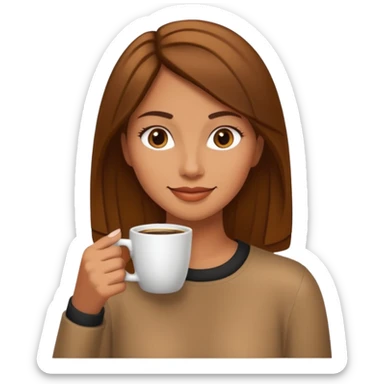 Kedi bayan kahve sticker