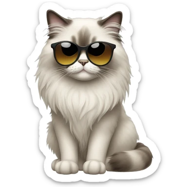 Ragdoll cat wearing sunglasses sticker