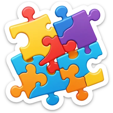 colorful puzzle pieces connecting together sticker