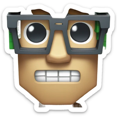 Minecraft creeper with glases sticker
