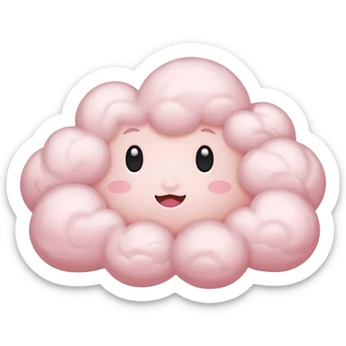 A soft pink cloud with gentle cotton-like fluff. sticker