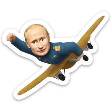 Putin flies in the sky sticker