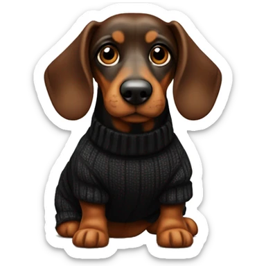 Black & tan sausage dog in jumper  sticker