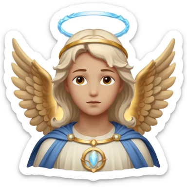 Aesthetic biblical face covered archangel sticker