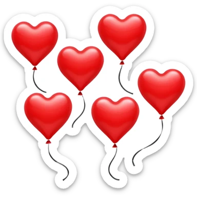 heart shaped flying balloons sticker