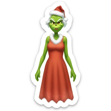 Grinch in a dress sticker
