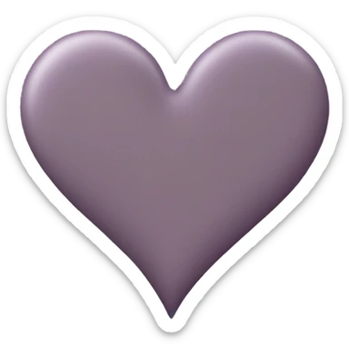 Dark mauve matte heart sticker
