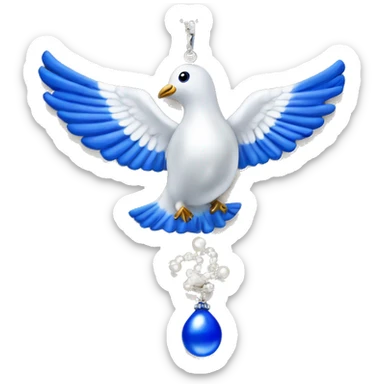 zeta phi beta dove with pearl necklace  sticker