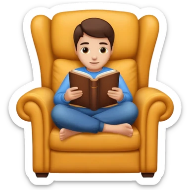 Reader in an armchair sticker