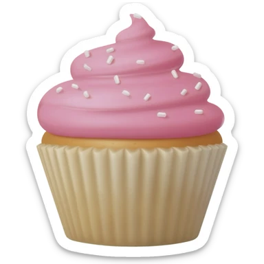 Cupcake with pink icing sticker