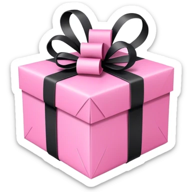 Gift pink with black rope bow  sticker