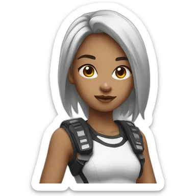 A white gamer girl sticker