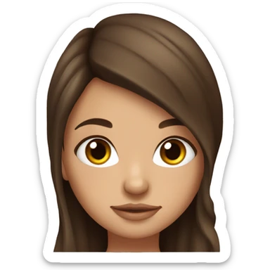 Tattooed girl with brown hair , hair down , big eyes , Mexican and Italian , brown eyes  sticker