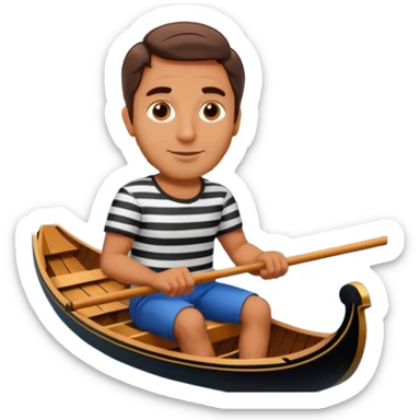 venice gondola driving italian man sticker