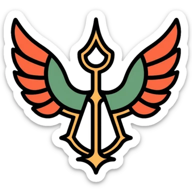 Faravahar Persian symbol, ancient Zoroastrian winged symbol sticker