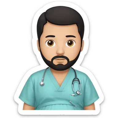 pregnant man with beard black hair and beard sticker