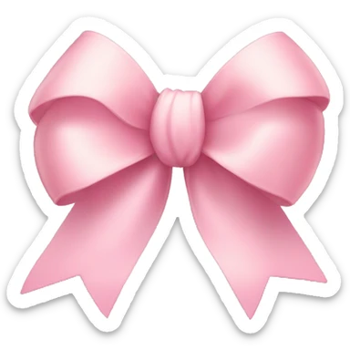light pink ribbon bow sticker