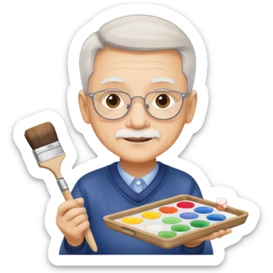 Senior with watercolor tray & brush sticker