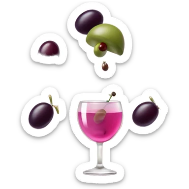 pink martini with olives sticker