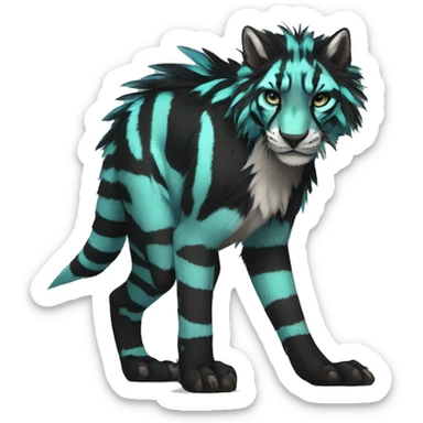Cool Modern Punk Edgy Vernid species with edgy stripe markings by LiLaiRa full body sticker