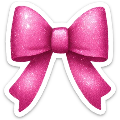 Pink glitter bow  sticker