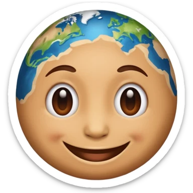Planet earth emoji face on the office  sticker