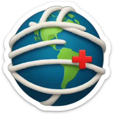 Planet Earth with barred with a red cross sticker