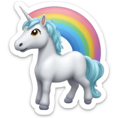 Une licorne que fait un caca arc-en-ciel sticker