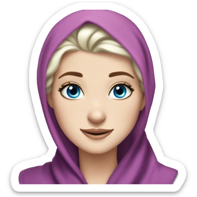 Hijabi elsa princess freckless blue eyes sticker